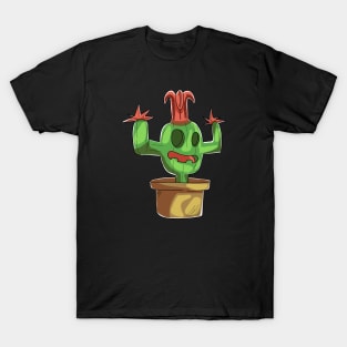 Funny Cartoon Cactus Head T-Shirt